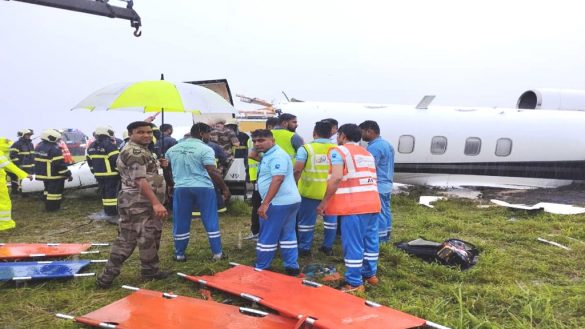 A Chartered Aircraft Veers Off The Runway At The Mumbai International ...